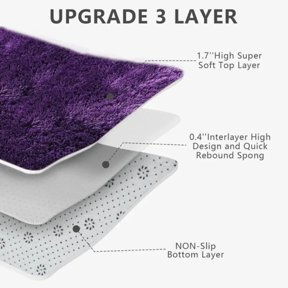 New 5x8 Purple Shag Rug, Ultra Soft Fluffy Carpet for Bedroom, Dorm & Kids’ Room